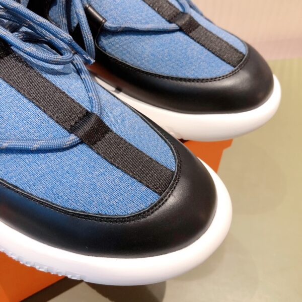 Hermes Couple's Mesh Fabric Cowhide Leather Casual Shoes - Image 6