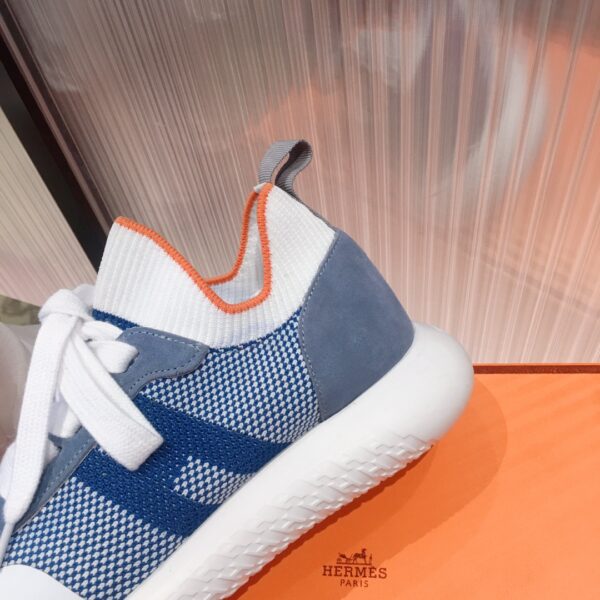 Hermes Couple's Cowhide Leather Ventilate Casual Sport Shoes - Image 7