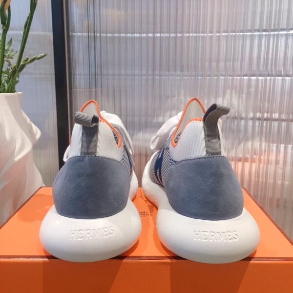 Hermes Couple's Cowhide Leather Ventilate Casual Sport Shoes - Image 8
