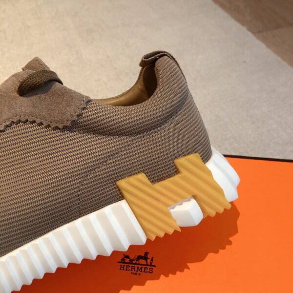 Hermes Couple's Breathable Mesh Fabric Suede Cowhide Sport Shoes - Image 7