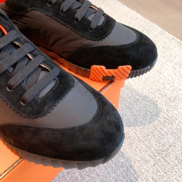 Hermes Couple's Canvas And Suede Cowhide Leather Sport Shoes - Image 6