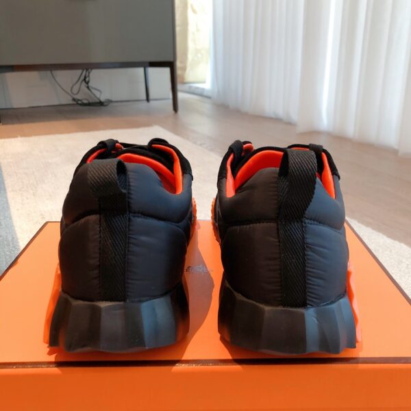 Hermes Couple's Canvas And Suede Cowhide Leather Sport Shoes - Image 8