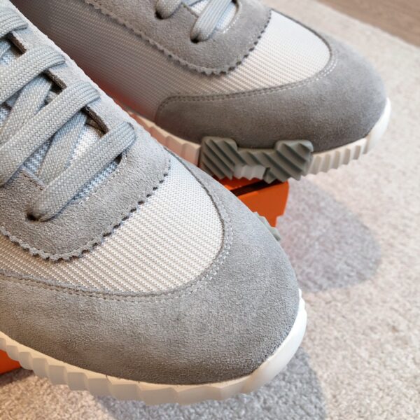 Hermes Couple's Breathable Fabric And Cowhide Leather Casual Sport Shoes - Image 6