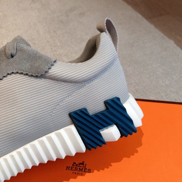 Hermes Couple's Breathable Fabric And Cowhide Leather Casual Sport Shoes - Image 7