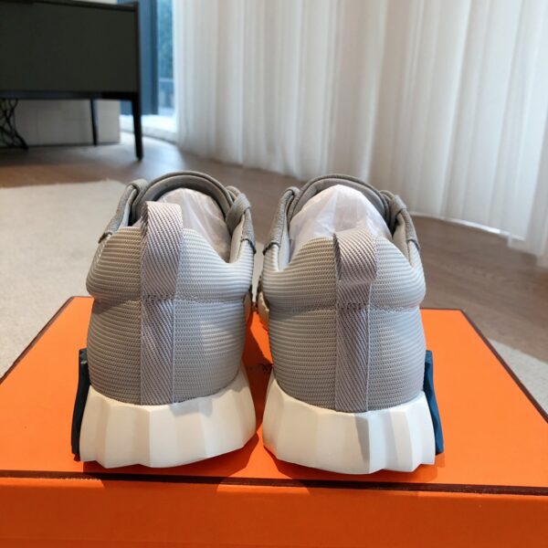 Hermes Couple's Breathable Fabric And Cowhide Leather Casual Sport Shoes - Image 8