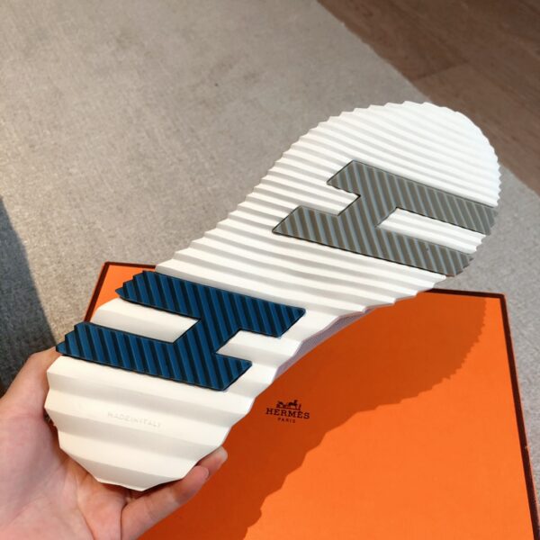 Hermes Couple's Breathable Fabric And Cowhide Leather Casual Sport Shoes - Image 9