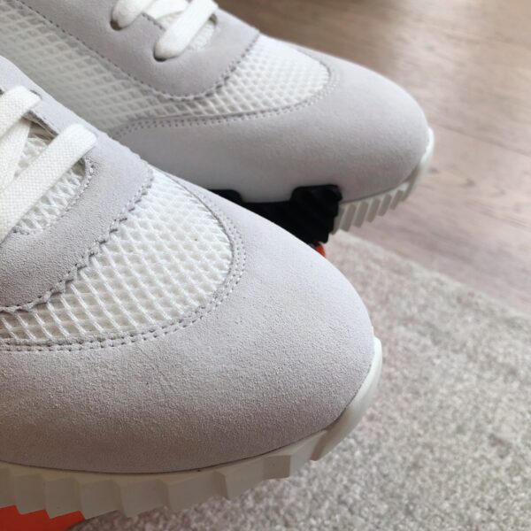 Hermes Couple's Breathable Fabric And Cowhide Leather Sport Shoes - Image 6