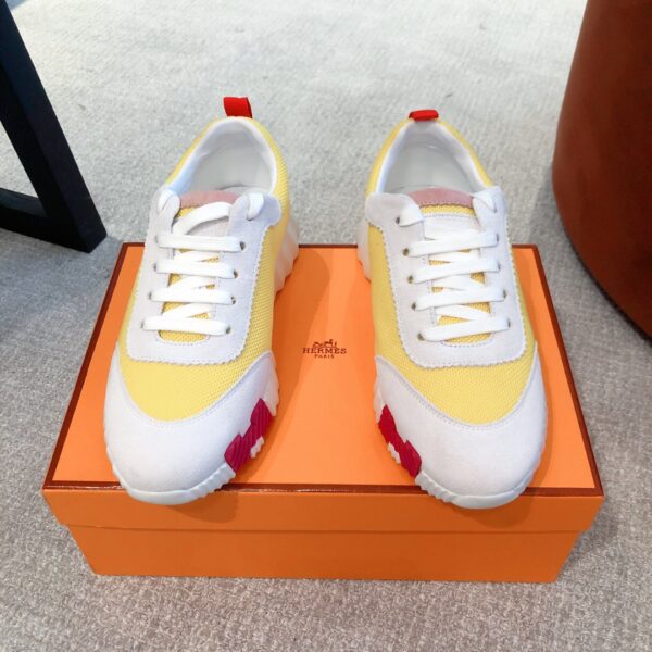 Hermes Couple's Breathable Fabric And Cowhide Leather Casual Shoes - Image 2