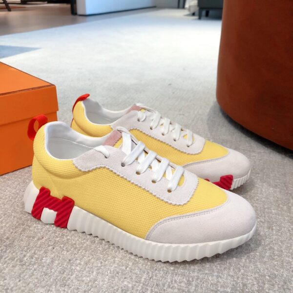 Hermes Couple's Breathable Fabric And Cowhide Leather Casual Shoes - Image 3