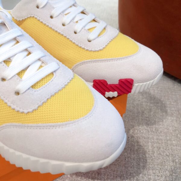 Hermes Couple's Breathable Fabric And Cowhide Leather Casual Shoes - Image 6