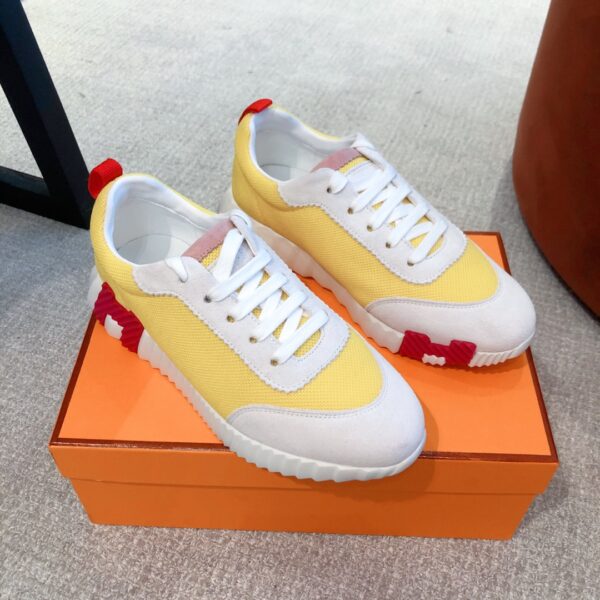 Hermes Couple's Breathable Fabric And Cowhide Leather Casual Shoes
