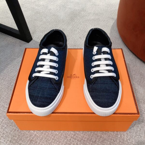 Hermes Denim Casual Sport Shoes For Men And Women - Image 2