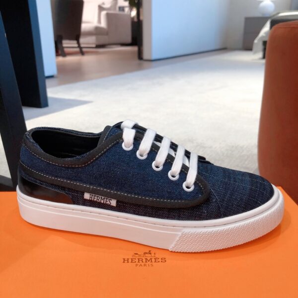 Hermes Denim Casual Sport Shoes For Men And Women - Image 4