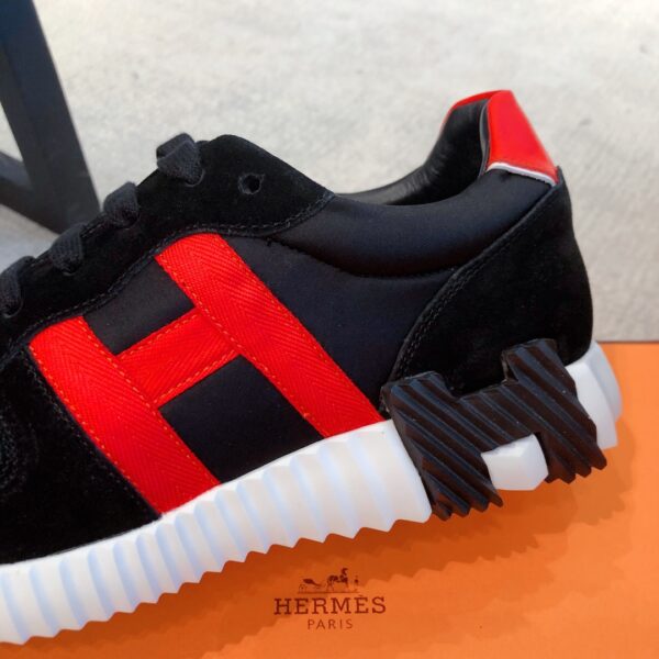 Hermes Breathable Mesh Cowhide Leather Casual Sport Shoes For Men And Women - Image 7