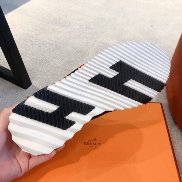 Hermes Breathable Mesh Cowhide Leather Casual Sport Shoes For Men And Women - Image 9
