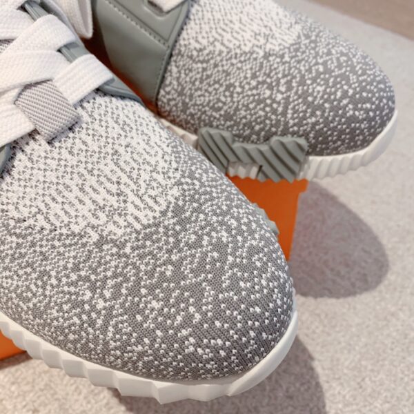 Hermes Couple's Breathable Fabric And Cowhide Leather Sport Shoes - Image 6