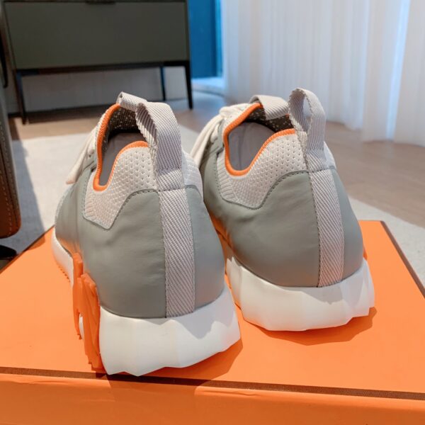 Hermes Couple's Breathable Fabric And Cowhide Leather Sport Shoes - Image 8