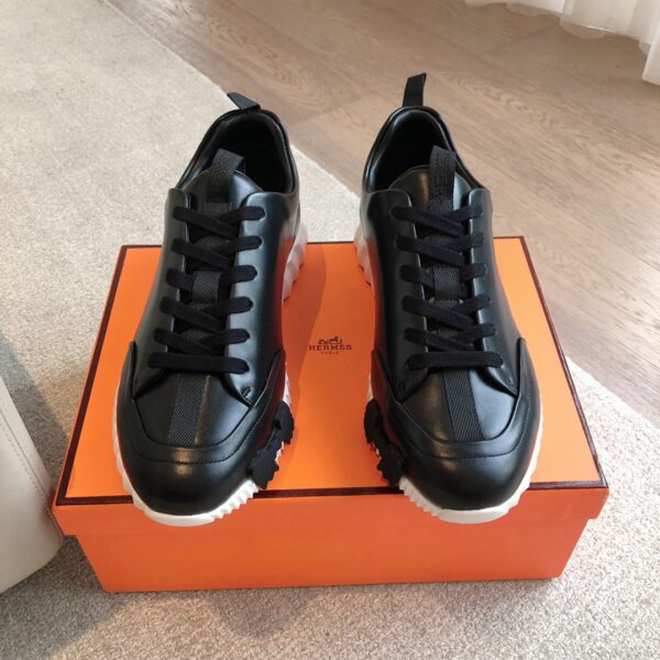 Hermes Good Quality Couple's Cowhide Leather Casual Sport Shoes - Image 2