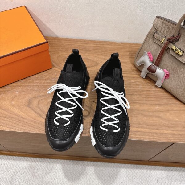 Hermes Good Quality Breathable Fabric And Cowhide Leather Casual Sport Shoes - Image 2