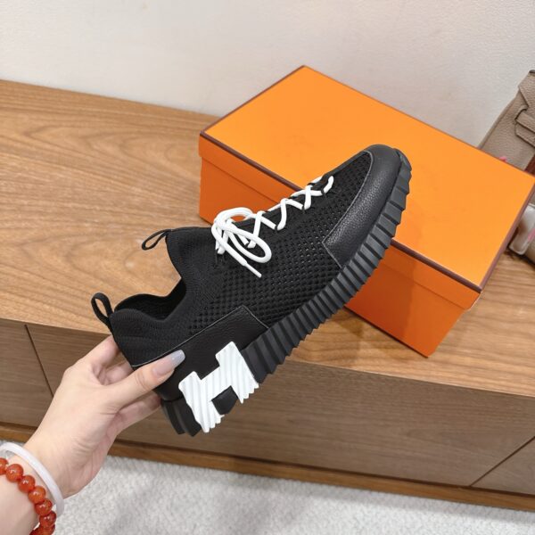 Hermes Good Quality Breathable Fabric And Cowhide Leather Casual Sport Shoes - Image 4