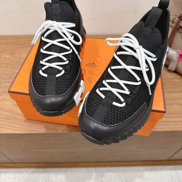 Hermes Good Quality Breathable Fabric And Cowhide Leather Casual Sport Shoes - Image 5