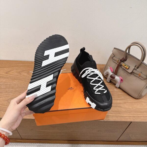 Hermes Good Quality Breathable Fabric And Cowhide Leather Casual Sport Shoes - Image 9