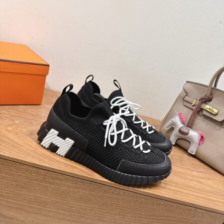 Hermes Good Quality Breathable Fabric And Cowhide Leather Casual Sport Shoes