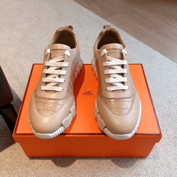 Hermes High Quality Suede And Cowhide Leather Sport Shoes - Image 2
