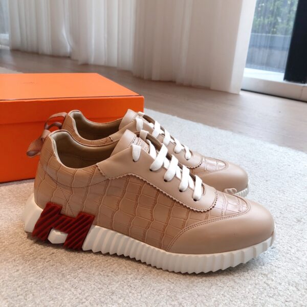 Hermes High Quality Suede And Cowhide Leather Sport Shoes - Image 3