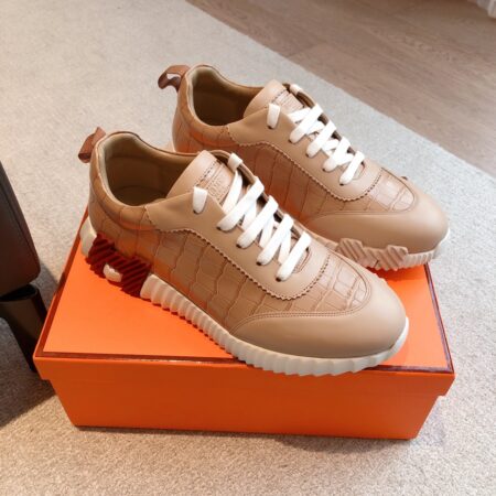 Hermes High Quality Suede And Cowhide Leather Sport Shoes