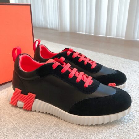 Hermes Classic Suede And Cowhide Leather Sport Shoes