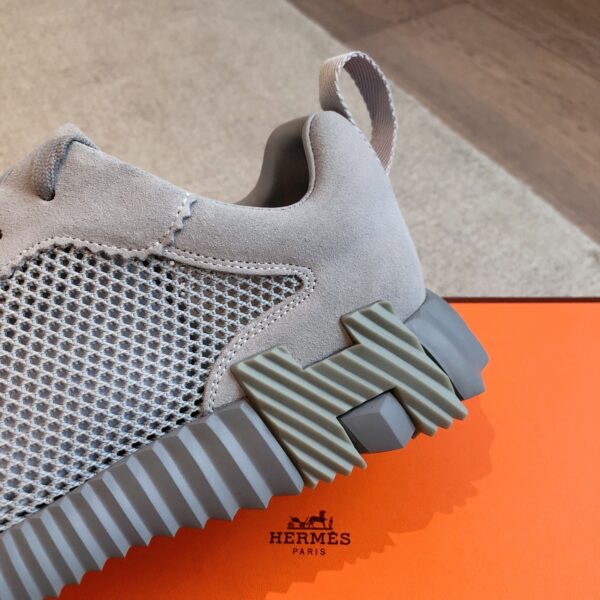 Hermes Classic Couple's Suede And Cowhide Leather Sport Shoes - Image 7