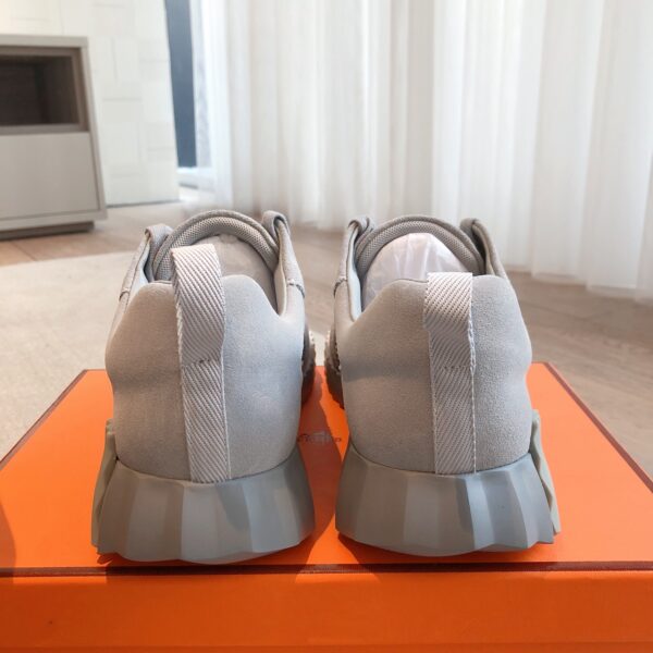 Hermes Classic Couple's Suede And Cowhide Leather Sport Shoes - Image 8