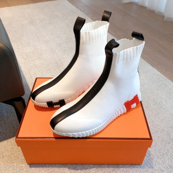 Hermes Classic Couple's Breathable Fabric High Top Casual Sport Shoes - Image 2