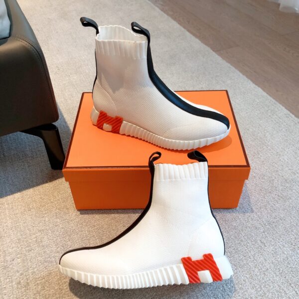 Hermes Classic Couple's Breathable Fabric High Top Casual Sport Shoes - Image 5