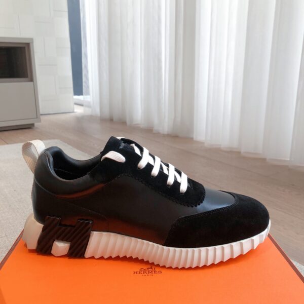 Hermes Classic Couple's Cowhide Leather Casual Shoes - Image 4