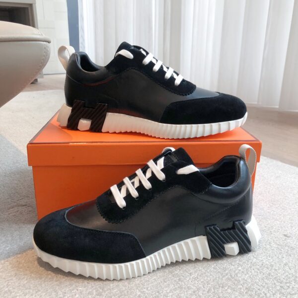 Hermes Classic Couple's Cowhide Leather Casual Shoes - Image 5