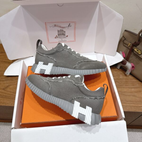 Hermes Classic Couple's Denim Casual Sport Shoes - Image 3