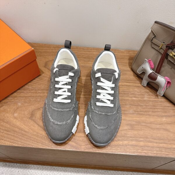 Hermes Classic Couple's Denim Casual Sport Shoes - Image 4