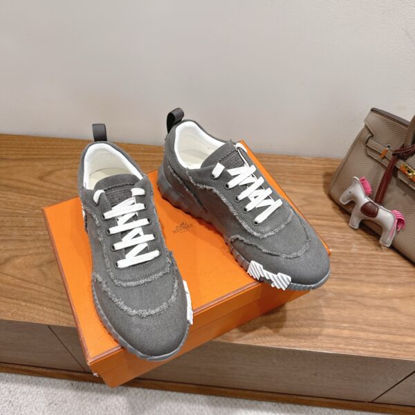 Hermes Classic Couple's Denim Casual Sport Shoes - Image 5