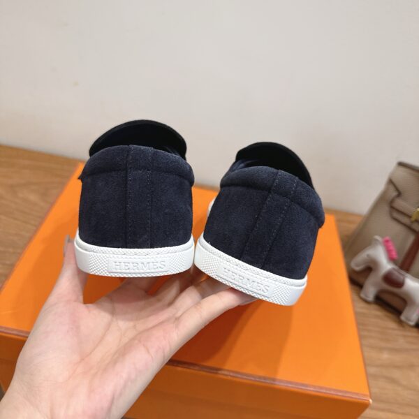 Hermes Classic Couple's Suede Cowhide Leather Casual Sport Shoes - Image 8