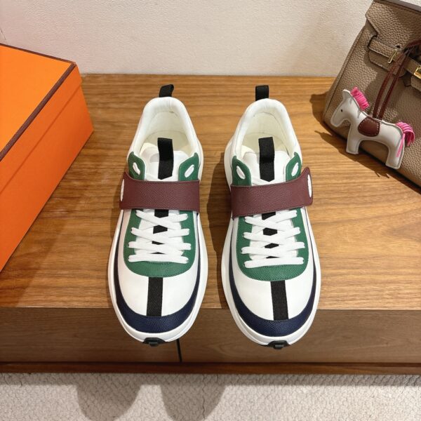 Hermes High Quality Couple's Cowhide Leather Casual Sport Shoes - Image 2