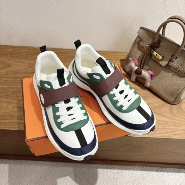 Hermes High Quality Couple's Cowhide Leather Casual Sport Shoes - Image 3