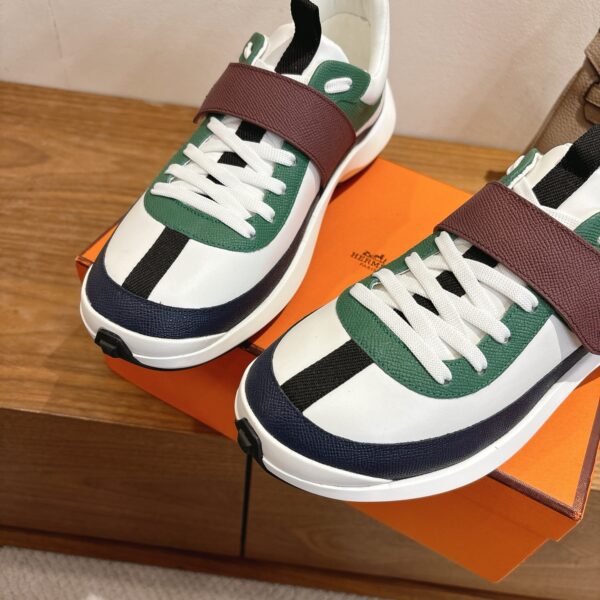 Hermes High Quality Couple's Cowhide Leather Casual Sport Shoes - Image 6