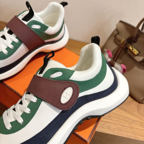 Hermes High Quality Couple's Cowhide Leather Casual Sport Shoes - Image 7
