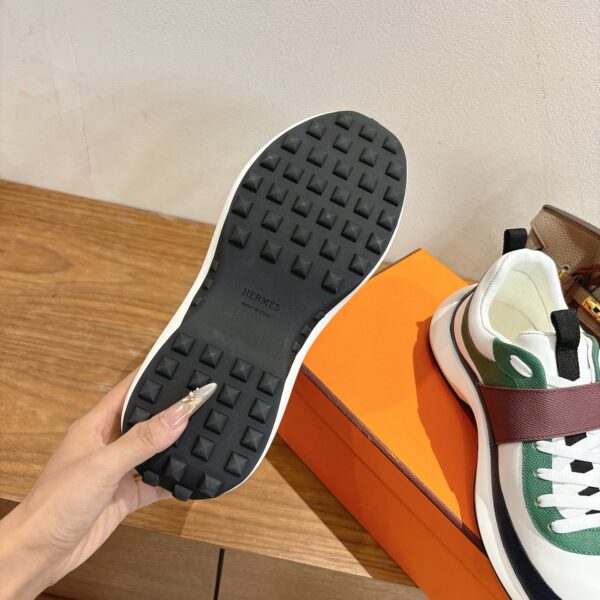 Hermes High Quality Couple's Cowhide Leather Casual Sport Shoes - Image 9