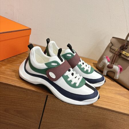 Hermes High Quality Couple's Cowhide Leather Casual Sport Shoes