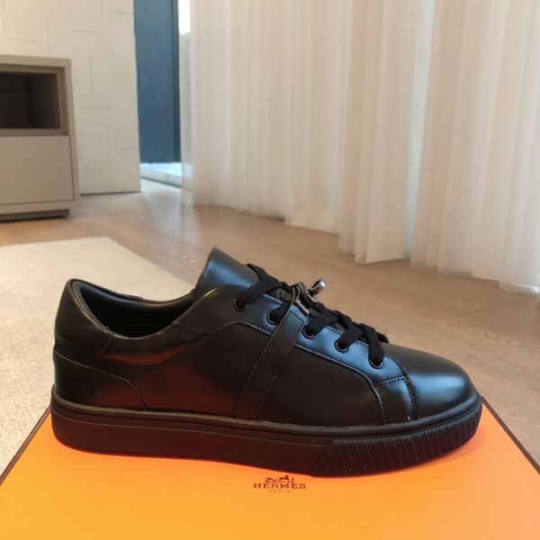 Hermes High Quality Cowhide Leather Casual Sport Shoes For Men And Women - Image 4