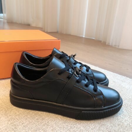 Hermes High Quality Cowhide Leather Casual Sport Shoes For Men And Women