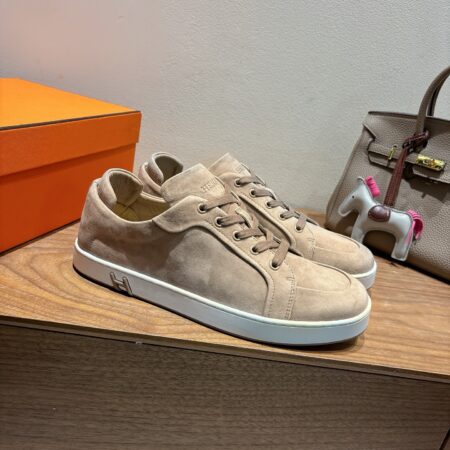 Hermes Suede Cowhide Leather Casual Sport Shoes For Men And Women